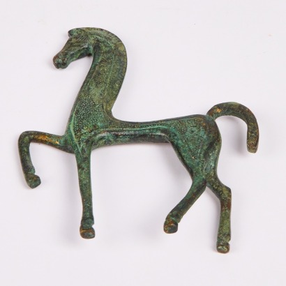 A Vintage Bronze Etruscan Horse Sculpture