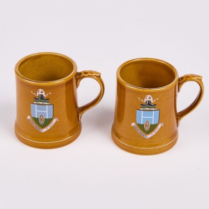 A Pair of Vintage Wade England Rugby Tankards 'Let's Take It Back!'