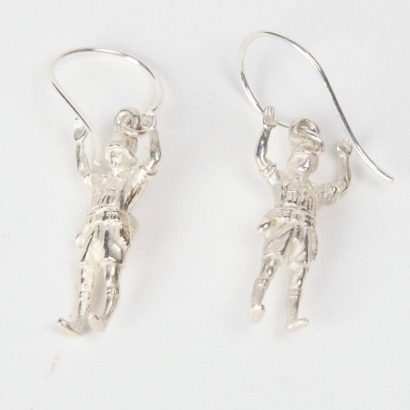 A Pair of Sterling Silver Soldier Earrings