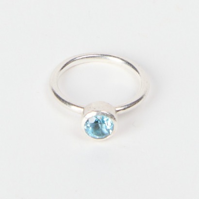 A Sterling Silver Topaz Ring