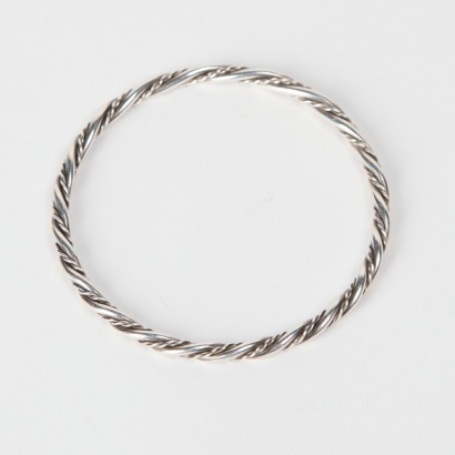 A Sterling Silver Twist Bangle