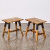 A Pair of Wooden Stools - 2