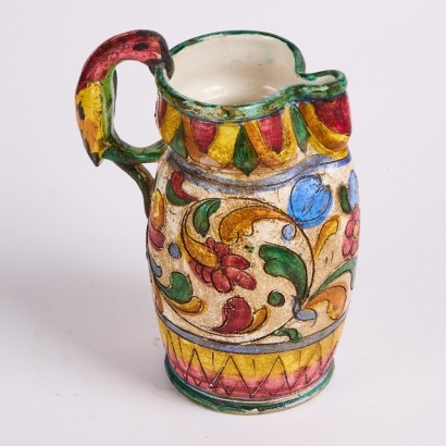 An Italian Jug with Bird Formed Handle