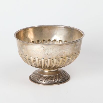A Silver Pedestal Bowl Date Inscribed 28th May 1906