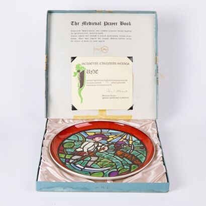 A Boxed Medieval Prayer Series Wall Plate by S.M. Pottinger