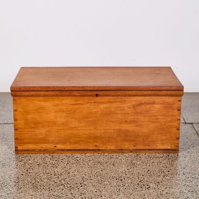 A Kauri Storage Trunk With Dovetail Joins