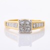 18ct Yellow Gold, Modern, 1.00ct Diamond Cluster Ring