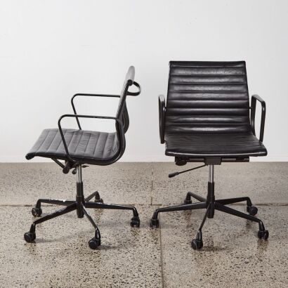 A Pair Of Lowback Eames Style Office Chairs