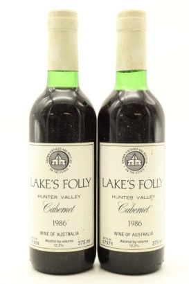 (2) 1986 Lakes Folly Cabernets, Hunter Valley, 375ml