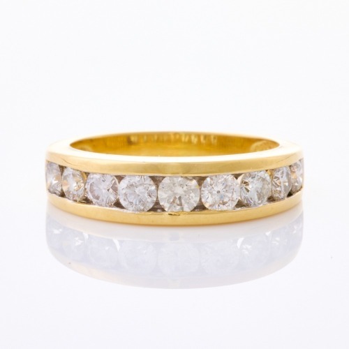 18ct Yellow Gold, .94ct Channel Set Diamond Band