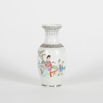 A Chinese Famille Rose 'Figural' Vase