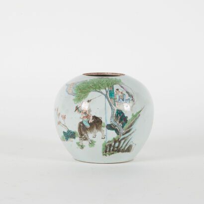 A Chinese Late Qing-Dynasty Famille Verte 'Figural' Jar