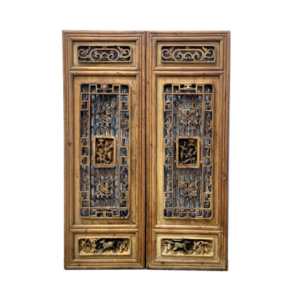 A Pair of Chinese Decorative Wooden Window