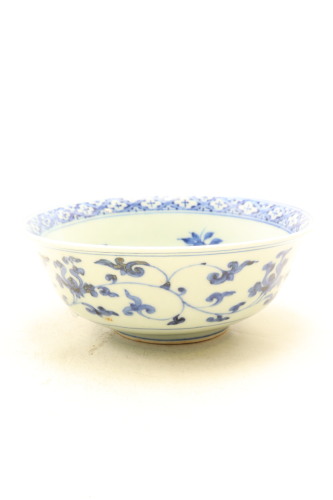 A Chinese blue and white 'rabbit' bowl Ming dynasty Jiajing year stamp)