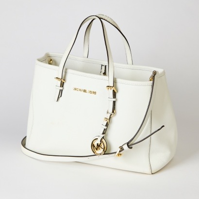 Michael Kors White Shopper Tote Bag