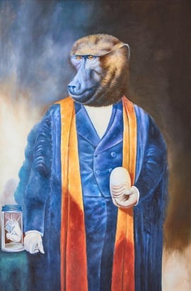 An Impressively Large Baboon Painting