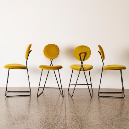 A Set Of Four Jonathan Adler Caprice Stools