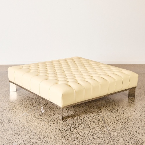 A Leather Ottoman By Chester Dudley For Visionnaire