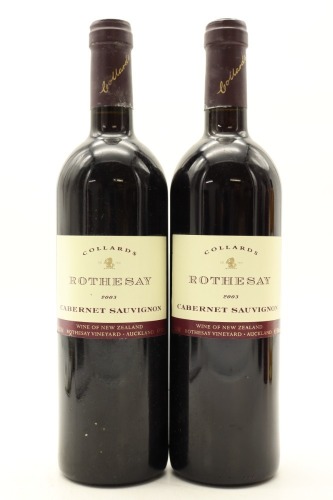 (2) 2003 Collards Rothesay Cabernet Sauvignon, Auckland