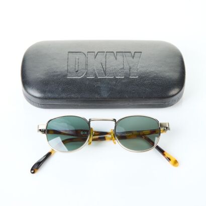 DKNY Small Round Frame Sunglasses with Case