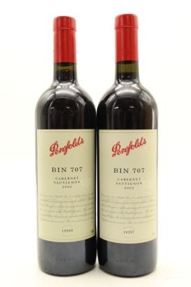 (2) 2002 Penfolds Bin 707 Cabernet Sauvignon, South Australia [JR18]