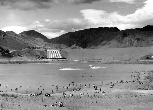 Water Sports at Foot of Dam at Benmore Hydro-Electric Station