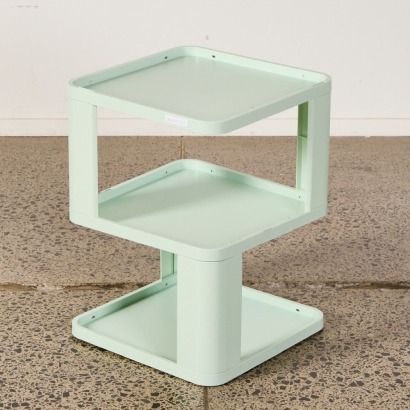 A Platform Side Table In Duck Egg