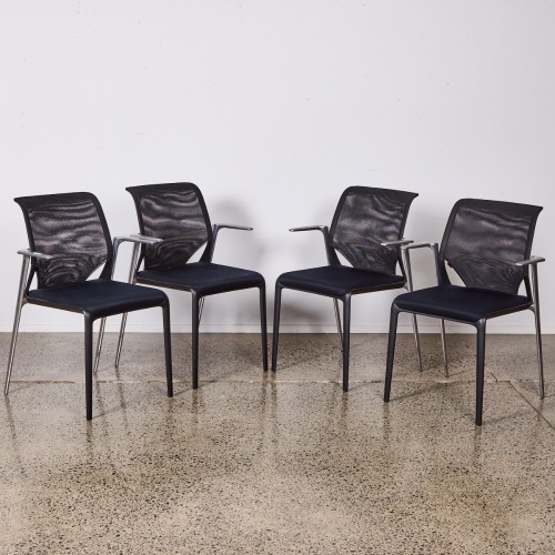 A Set of Four Meda Slim Chairs by Vitra