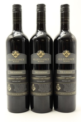 (3) 2022 Allegiance Wines The Foreman Cabernet Sauvignon, Coonawarra