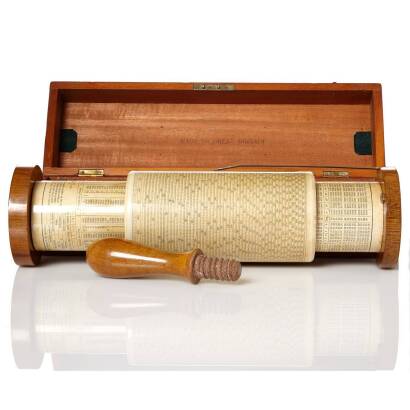 A Vintage Wooden Cased Professor Fullers Calculating Slide Rule with Logarithmic Scales