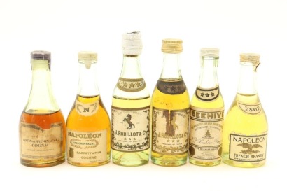 (1) Cognac Miniatures, 6 Bottles Sold as One Lot