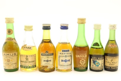 (1) Cognac Miniatures, 7 Bottles Sold as One Lot