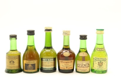 (1) Cognac Miniatures, 6 Bottles Sold as One Lot