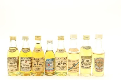 (1) Cognac & Brandy Miniatures, 8 Bottles Sold as One Lot