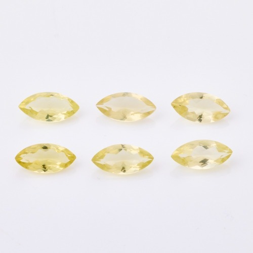 A Parcel Lot of 29.56ct, Six Loose Marquise Cut, Lemon Quartz