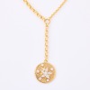 18ct Yellow Gold, .22ct Diamond Set Flower Pendant with 47cm Belcher Chain