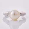 Silver / Palladium, Modern, Pearl / Diamond Ring