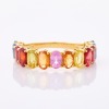 18ct Yellow Gold, Modern, Multi-colour Sapphire Ring - Near new