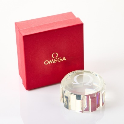 Arcylic OMEGA Winding Crown Paperweight with Box