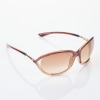 Tom Ford, Jennifer Rectangular Gradient Brown Sunglasses with Box