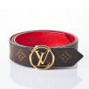 Louis Vuitton, Reversible Monogram/ Red Epi Belt with Box - Near new