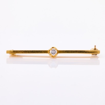 22ct Yellow Gold, Vintage, .12ct Diamond Tie Pin