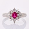 Platinum, Modern .64ct Ruby / .36ct Diamond Ring