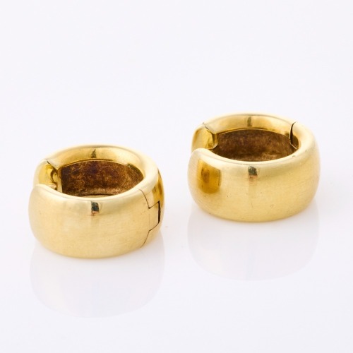 9ct Yellow Gold, Hollowed Huggie Earrings