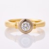 18ct Yellow Gold, Bezel Set .33ct Diamond Solitaire Ring