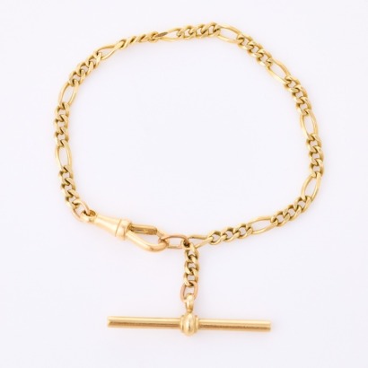 9ct Yellow Gold, 18cm Figaro Link Bracelet