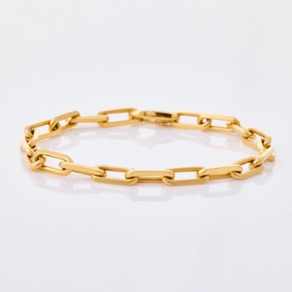 Cartier, 18ct Yellow Gold, 19cm Santos-Dumont Chain Bracelet