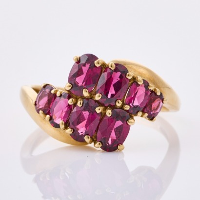 9ct Yellow Gold, Garnet Dress Ring