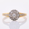 18ct Yellow Gold, Round Cluster Diamond Set Ring