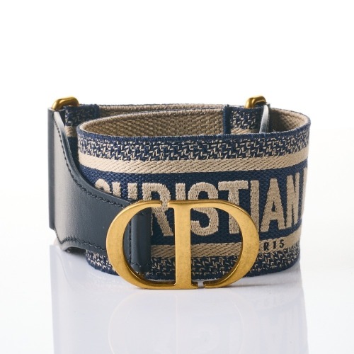 Christian Dior, Embroidered Canvas Belt, Size 75